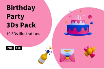 Birthday Party 3D Icon Pack