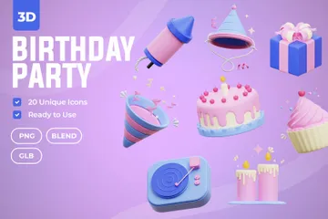 Birthday Party 3D Icon Pack