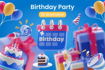 Birthday Party 3D Illustration Pack