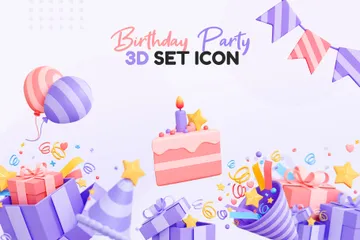 생일 파티 3D Icon 팩