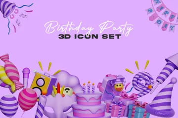 誕生日会 3D Iconパック