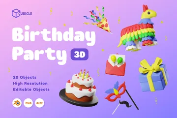 Birthday Party 3D Icon Pack