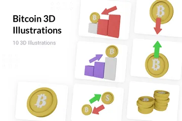 Bitcoin Pacote de Illustration 3D