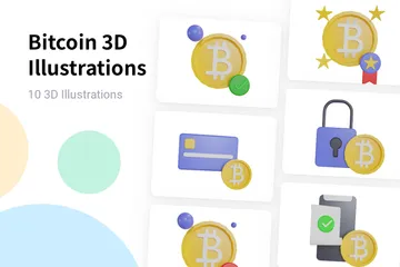 Bitcoin Pack 3D Illustration