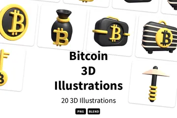 Bitcóin Paquete de Icon 3D