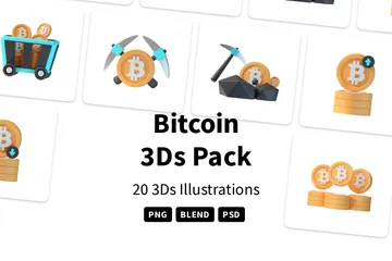 Bitcoin 3D Icon Pack