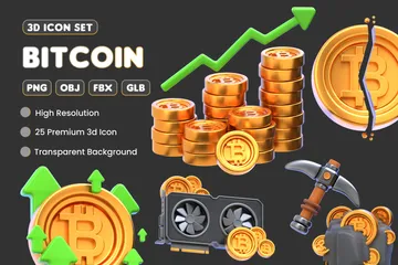 BITCOIN 3D Icon Pack