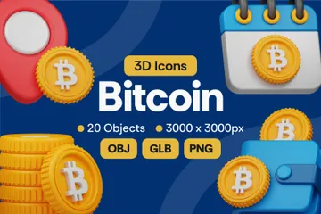 Bitcoin Pacote de Icon 3D