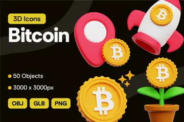 Bitcoin 3D Icon Pack