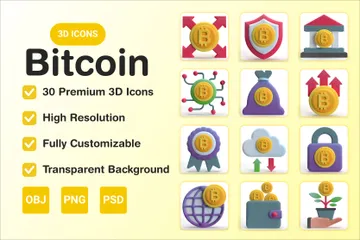 Bitcoin 3D Icon Pack