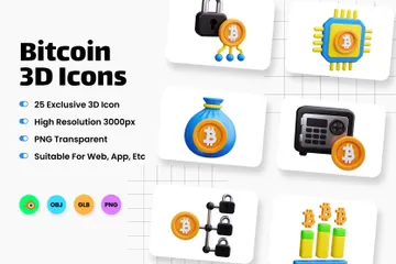 Bitcoin 3D Icon Pack