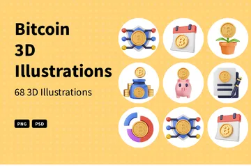 Bitcoin 3D Icon Pack