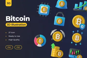 Bitcoin 3D Icon Pack