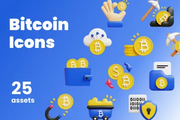 Bitcoin 3D Icon Pack