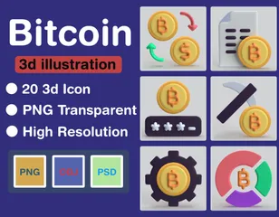 Bitcoin 3D Icon Pack