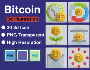 Bitcoin 3D Icon Pack