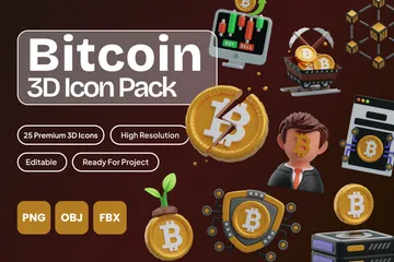 Bitcoin 3D Icon Pack