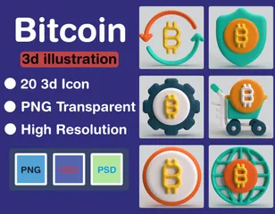 Bitcoin 3D Icon Pack