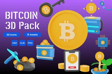 Bitcoin 3D Icon Pack