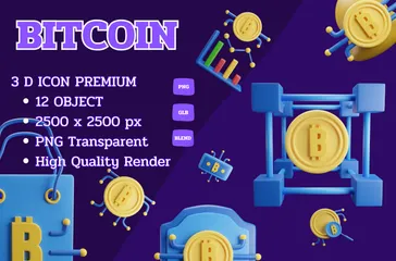 Bitcoin 3D Icon Pack