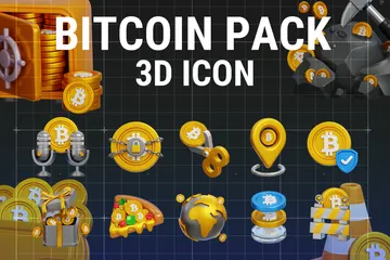 Bitcoin 3D Icon Pack