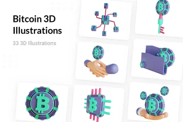 Bitcoin 3D Illustration Pack