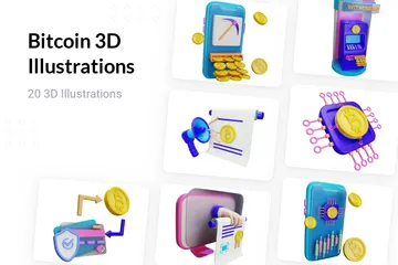 Bitcoin 3D Illustration Pack