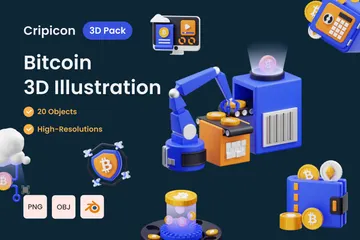 Bitcoin 3D Illustration Pack