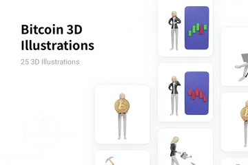 ビットコイン 3D Illustrationパック