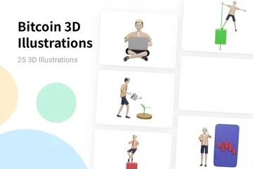 Bitcóin Paquete de Illustration 3D