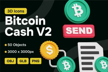 Bitcoin Cash V2 3D Icon Pack