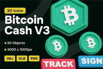 Bitcoin Cash V3 3D Icon Pack