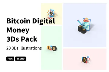 Bitcoin Digital Money 3D Icon Pack