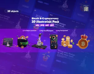 Bitcoin et crypto-monnaie Pack 3D Icon