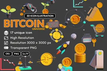 Bitcoin Universe 3D Icon Pack