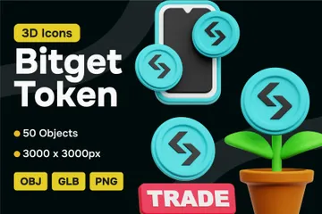 Bitget Crypto Token 3D Icon Pack