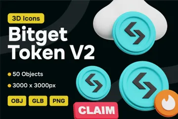 Bitget Crypto Token V2 3D Icon Pack