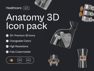 Black Anatomy 3D Icon Pack