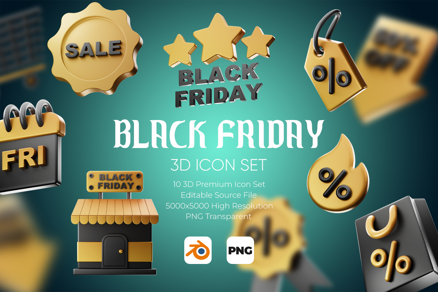 Premium Black Friday 3D Illustration pack from Festival & Days 3D