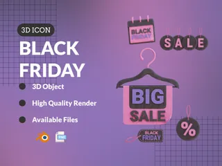 Black Friday 3D Icon Pack