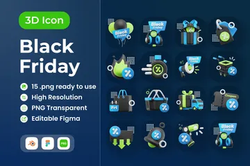 Black Friday 3D Icon Pack