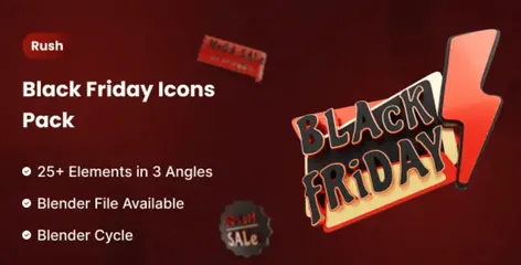 Black Friday 3D Icon Pack