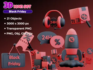 Black Friday 3D Icon Pack