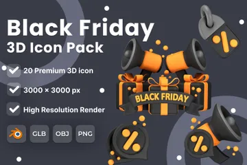 Black Friday 3D Icon Pack