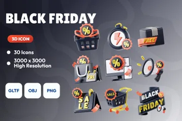 Black Friday 3D Icon Pack