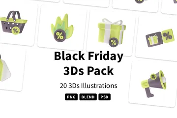 Black Friday 3D Icon Pack