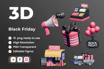 Black Friday 3D Icon Pack