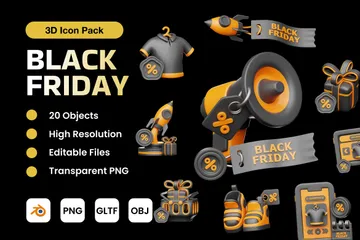 Black Friday 3D Icon Pack