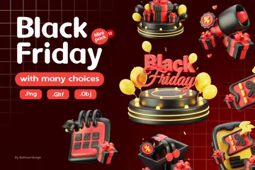 Black Friday 3D Icon Pack