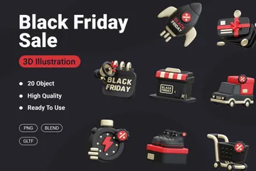 Black Friday 3D Icon Pack